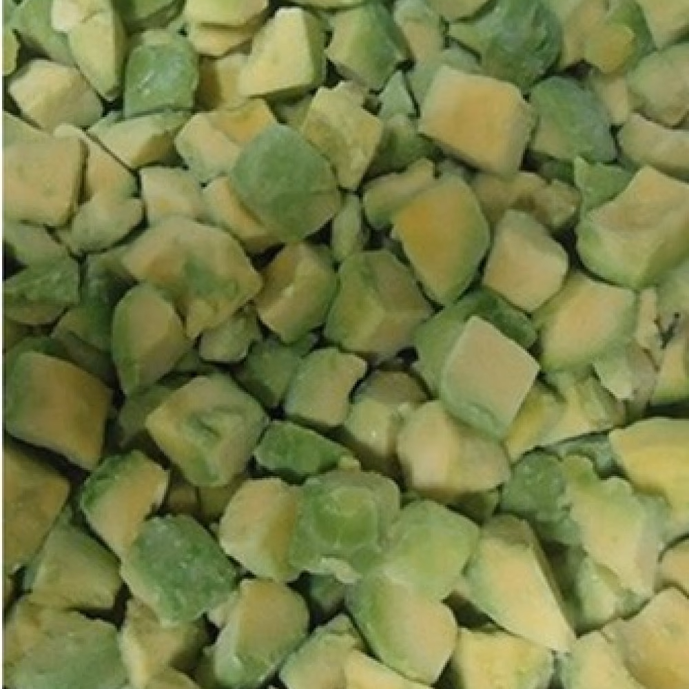 Palta Hass IQF cubos, chunks, slices y mitades